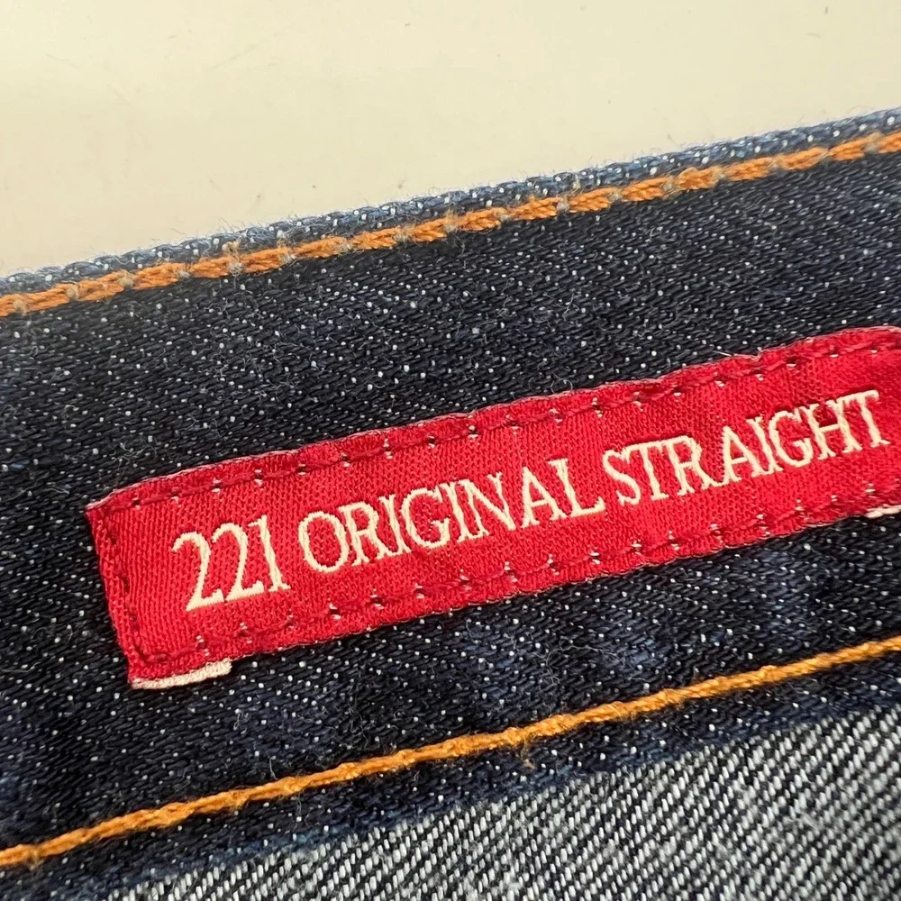 Lucky Brand Jeans 221 Original‎ Straight Size 38 x 30 Dark Wash Button Fly